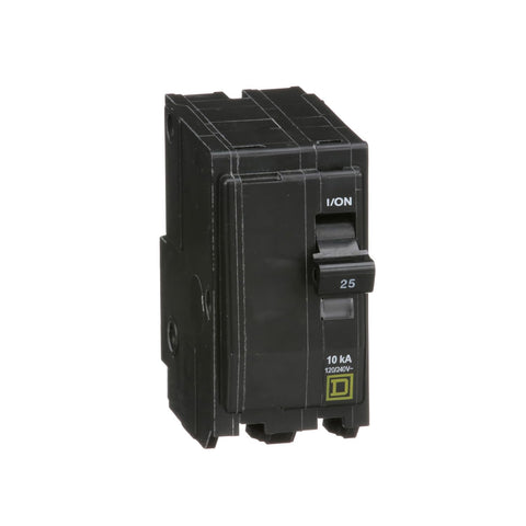 Square D QO225CP circuit breaker front view showing compact design for reliable overload protection
