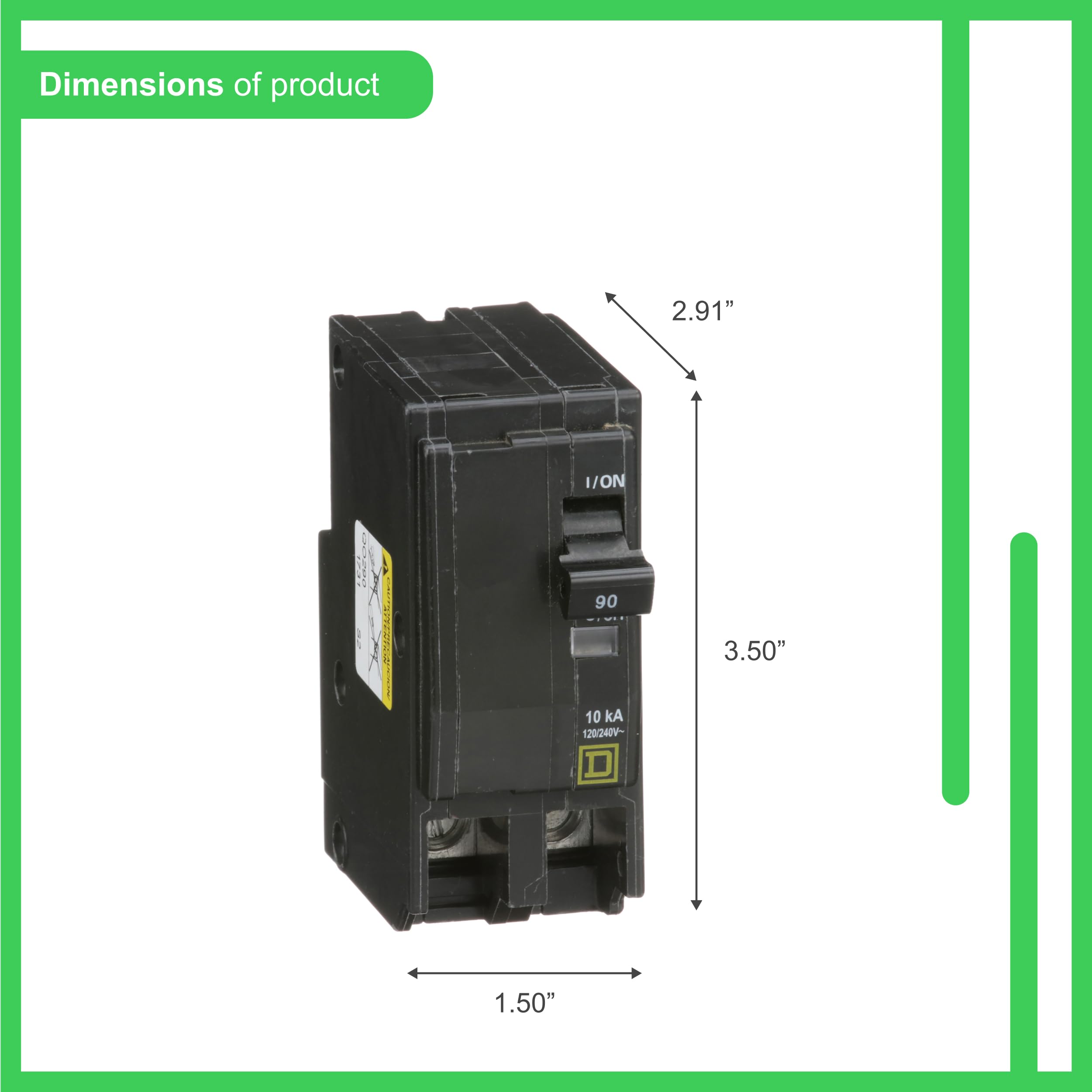Square D QO290CP supports 120/240 VAC operation for versatile panels.