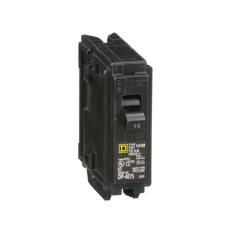 Square D HOM115 pack shot illustrating 10-pack value for multi-circuit projects