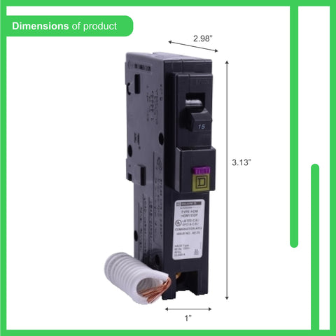 Square D HOM115DFC diagnostics display emphasizes quick circuit insights.