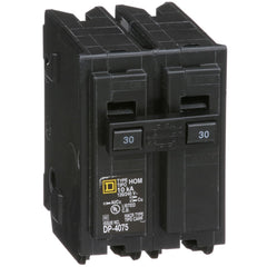 Square D HomeLine 30A two-pole circuit breaker front view for reliable panel protection