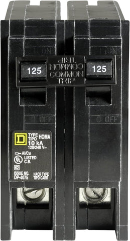Square D Homeline 125A wiring image emphasizes safe connections for higher-demand appliances.