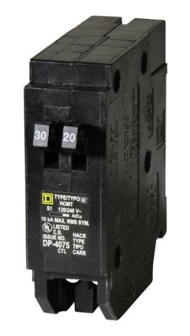 Square D HOMT3020 in-panel installation demonstrating efficient space utilization
