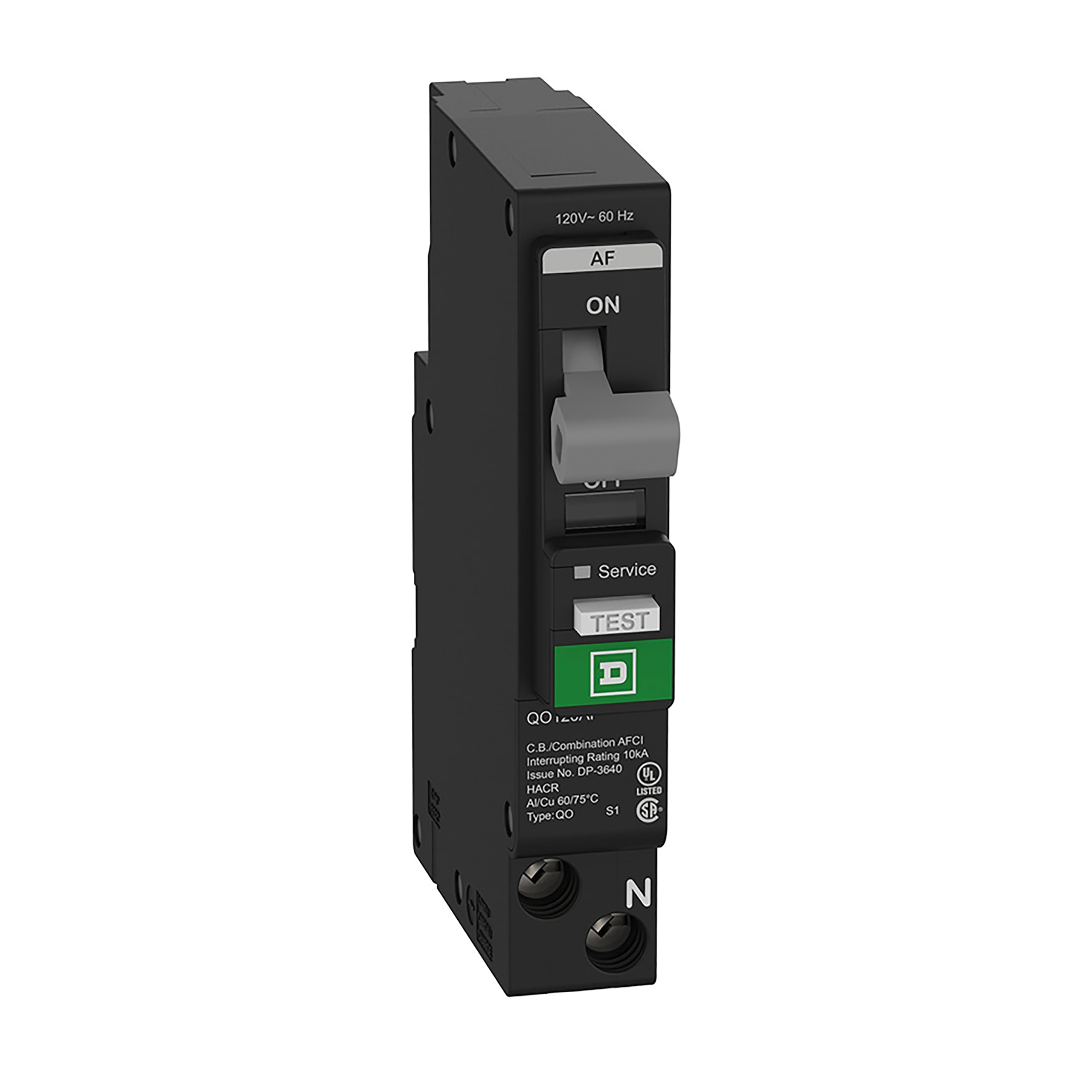 Square D QO115PAF front view, compact form for easy panel integration.