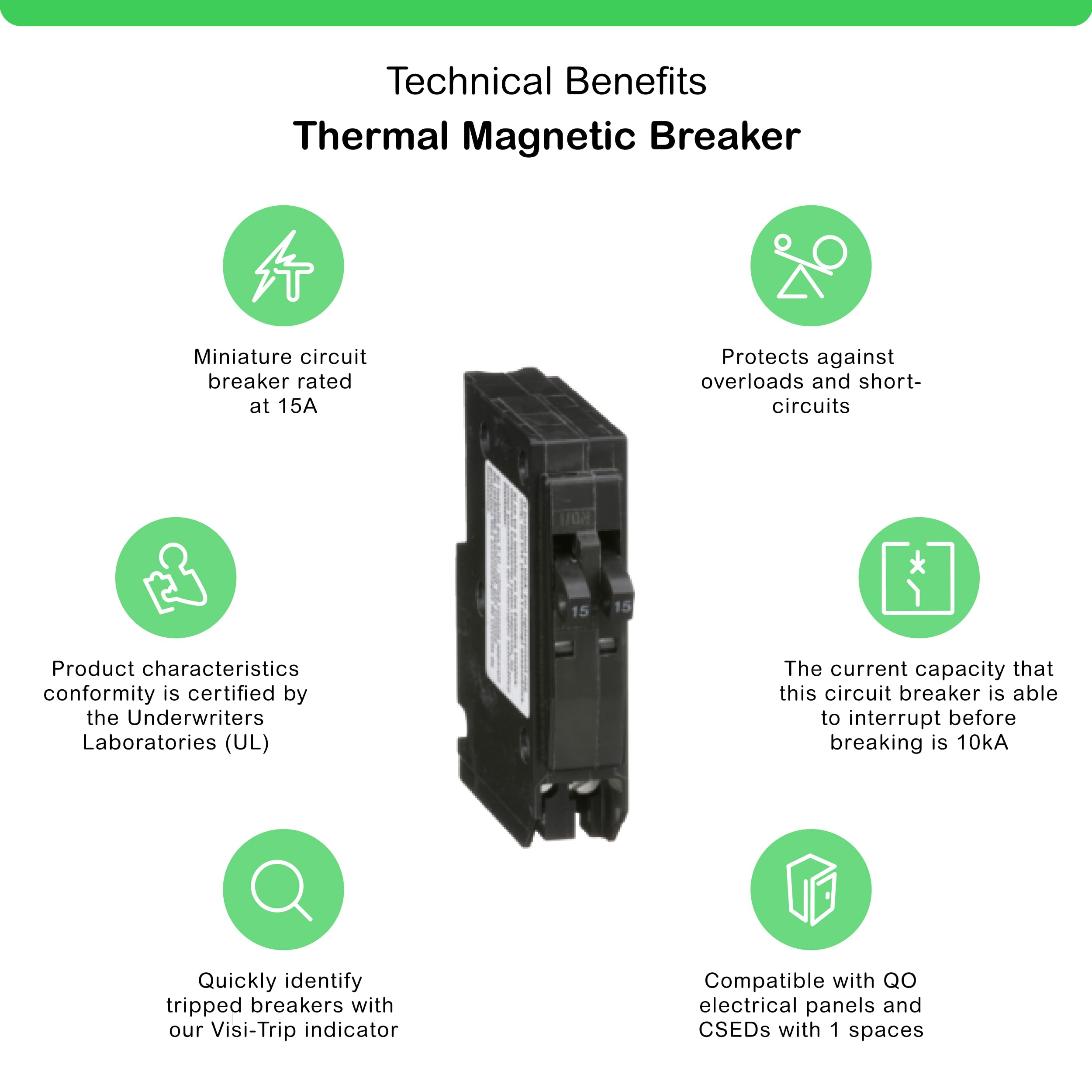 Square D QO1515C tandem two-pole breaker for 120/240V circuits