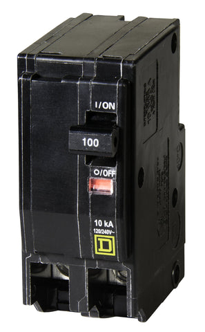 Square D QO2100CP packaging shows compatibility with QO load centers for easy planning.