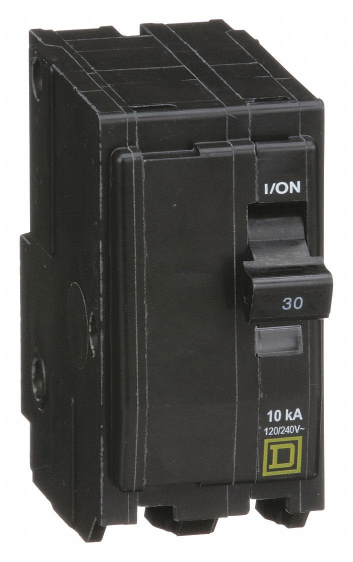 Square D QO230 front view, 30 A, 120/240 VAC breaker for panel protection