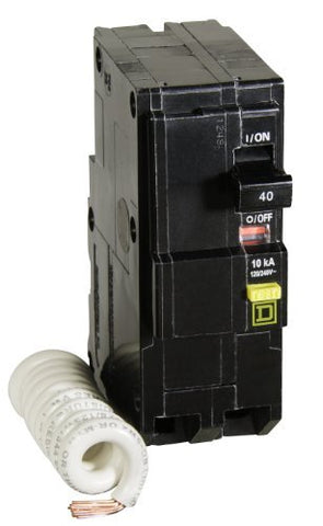 Square D QO240GFICP breaker front view showing GFCI protection for damp locations.