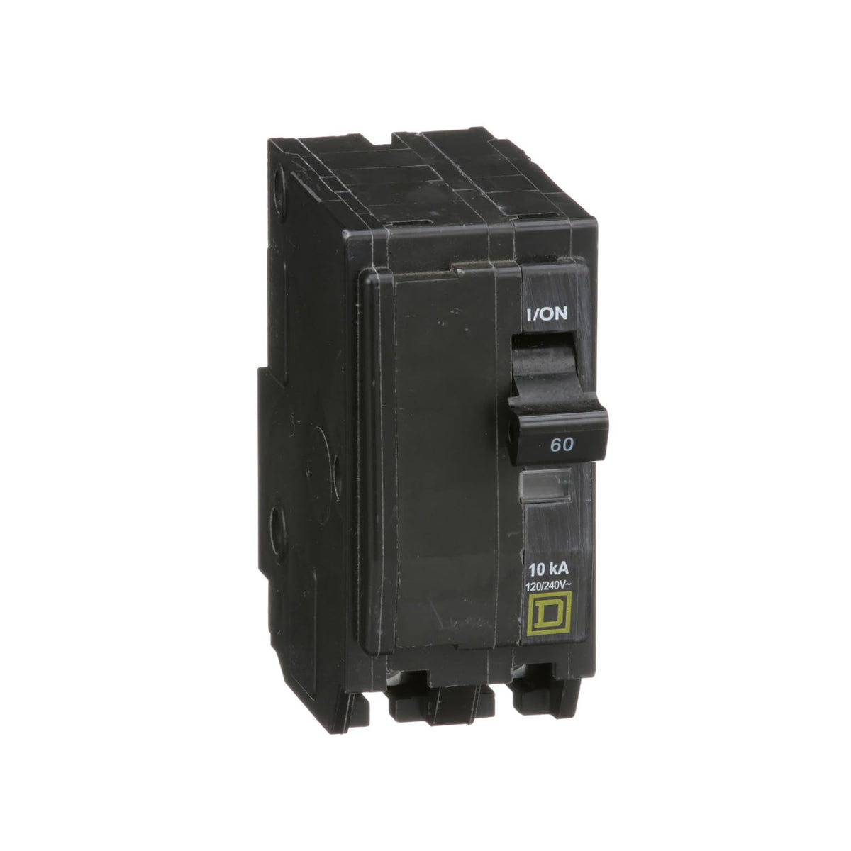Square D Qwik-Open 60A breaker front view showing quick make and quick break action.