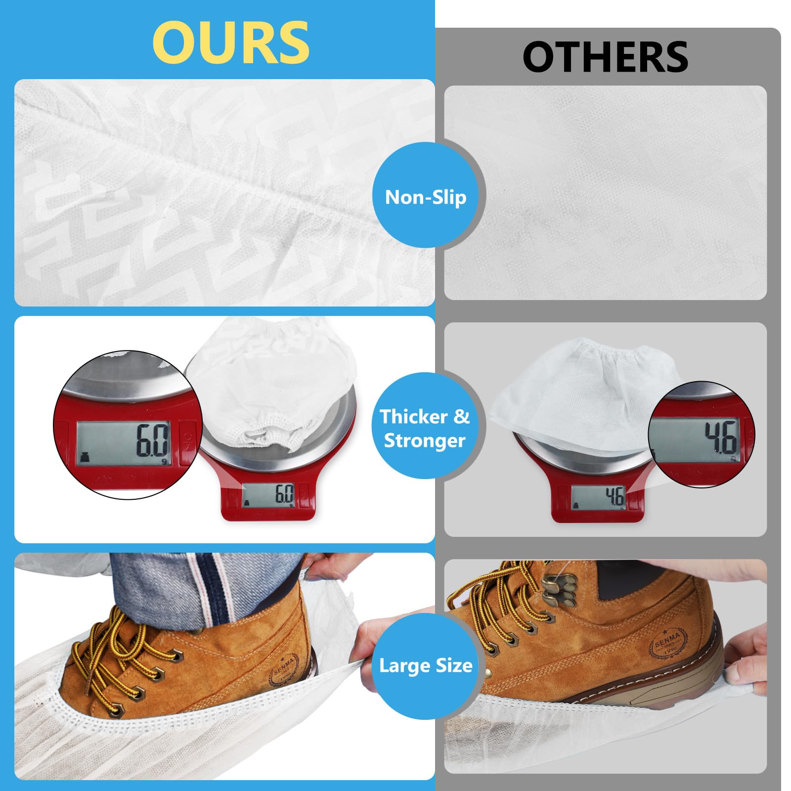 Squish large stretchy shoe covers fit sizes 6 to 13