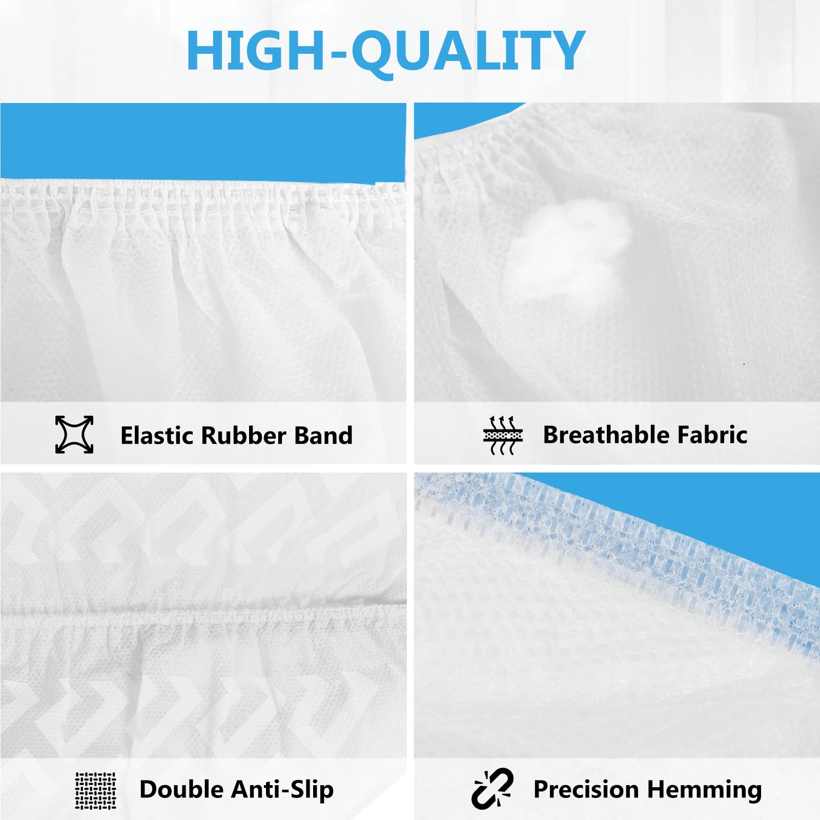 Squish non-woven fabric shoe covers provide breathable floor protection