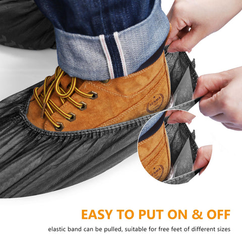 Squish shoe covers large size close-up highlights 16.9-inch length fits most shoes.