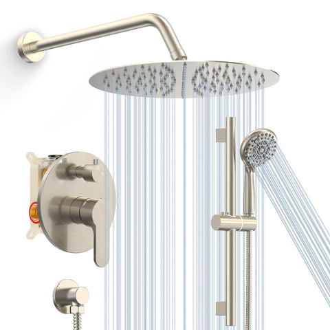SR SUN RISE 12-inch rain shower head delivers spa-like rainfall for refreshing showers