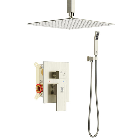 SR SUN RISE 12in rain shower head offers immersive spa-like spray