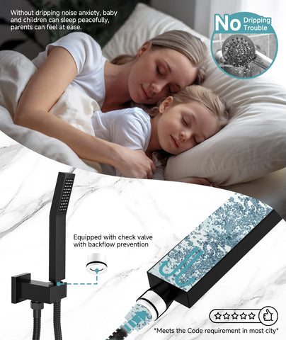 SR SUN RISE 360-degree ball joint allows customizable shower angle.