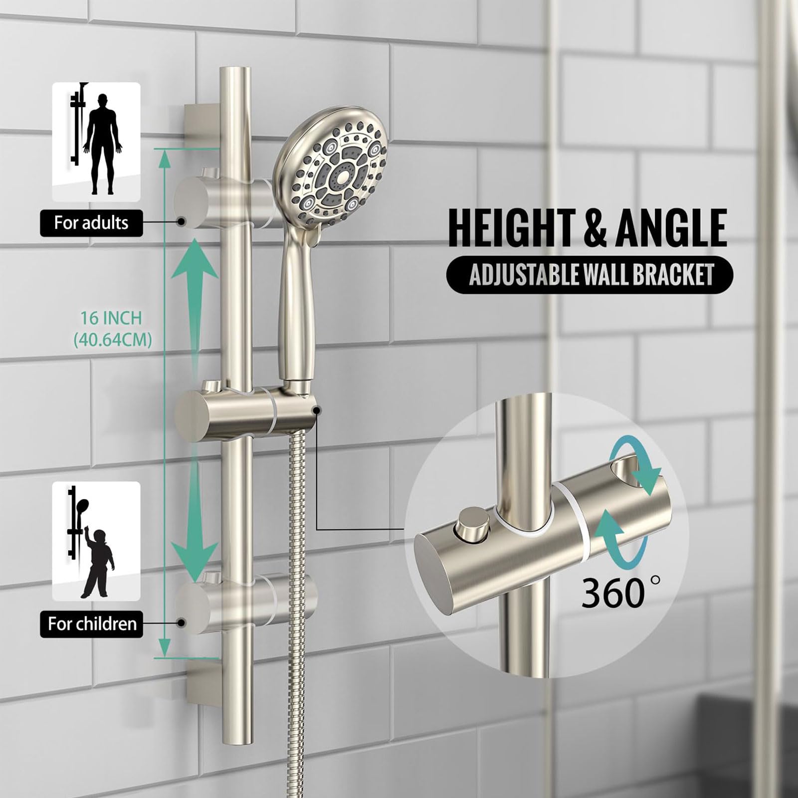 SR SUN RISE 71-inch shower hose adds reach for flexible bathing