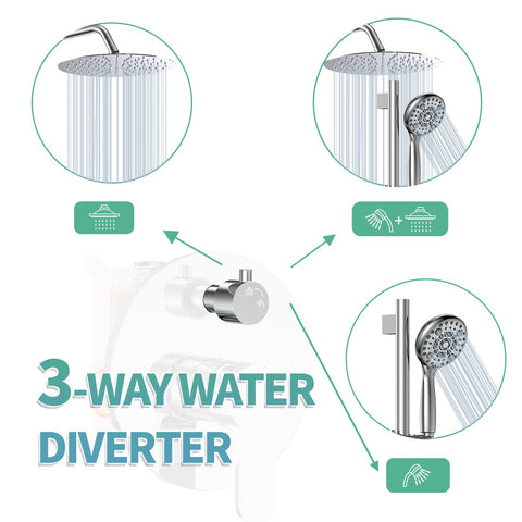 SR SUN RISE adjustable slide bar for customizable shower height.