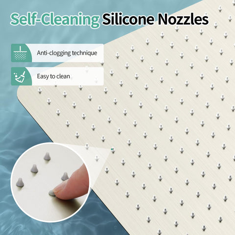 SR SUN RISE silicone-nozzle anti-clog close-up showing easy cleaning
