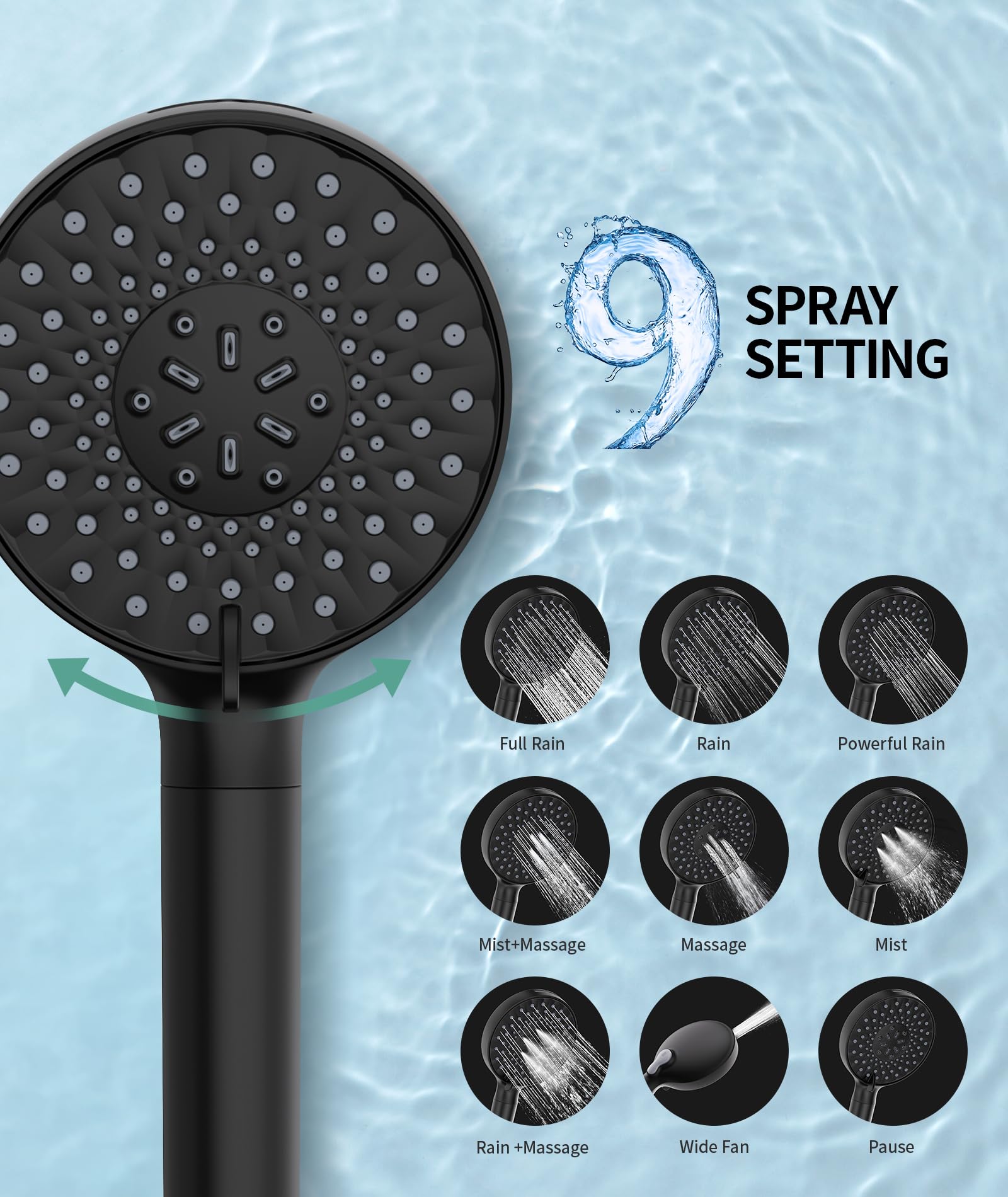 SR SUN RISE water filter reduces chlorine and minerals for a fresher shower