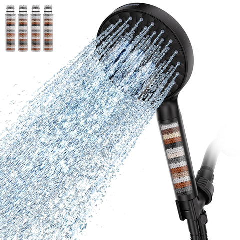 SR SUN RISE filtered handheld shower head with long hose for family use.