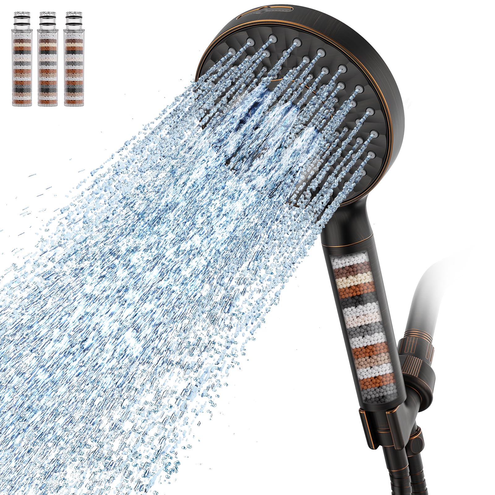 SR SUN RISE filtered shower head with high-pressure boost for powerful rinses