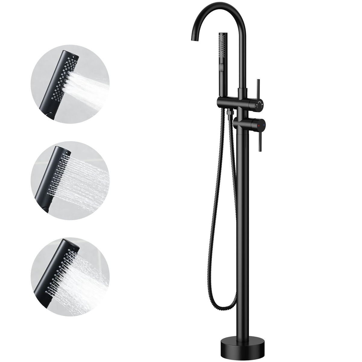 SR SUN RISE free standing tub filler front view highlighting quick-fill capability