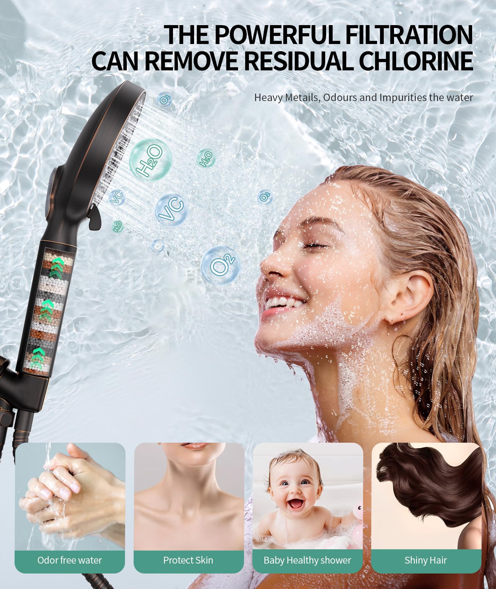 SR SUN RISE soft silicone nozzles resist buildup for easy cleaning