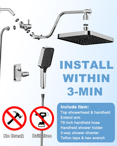 SREEZNX ABS plastic rain head resists rust for lasting shimmer.