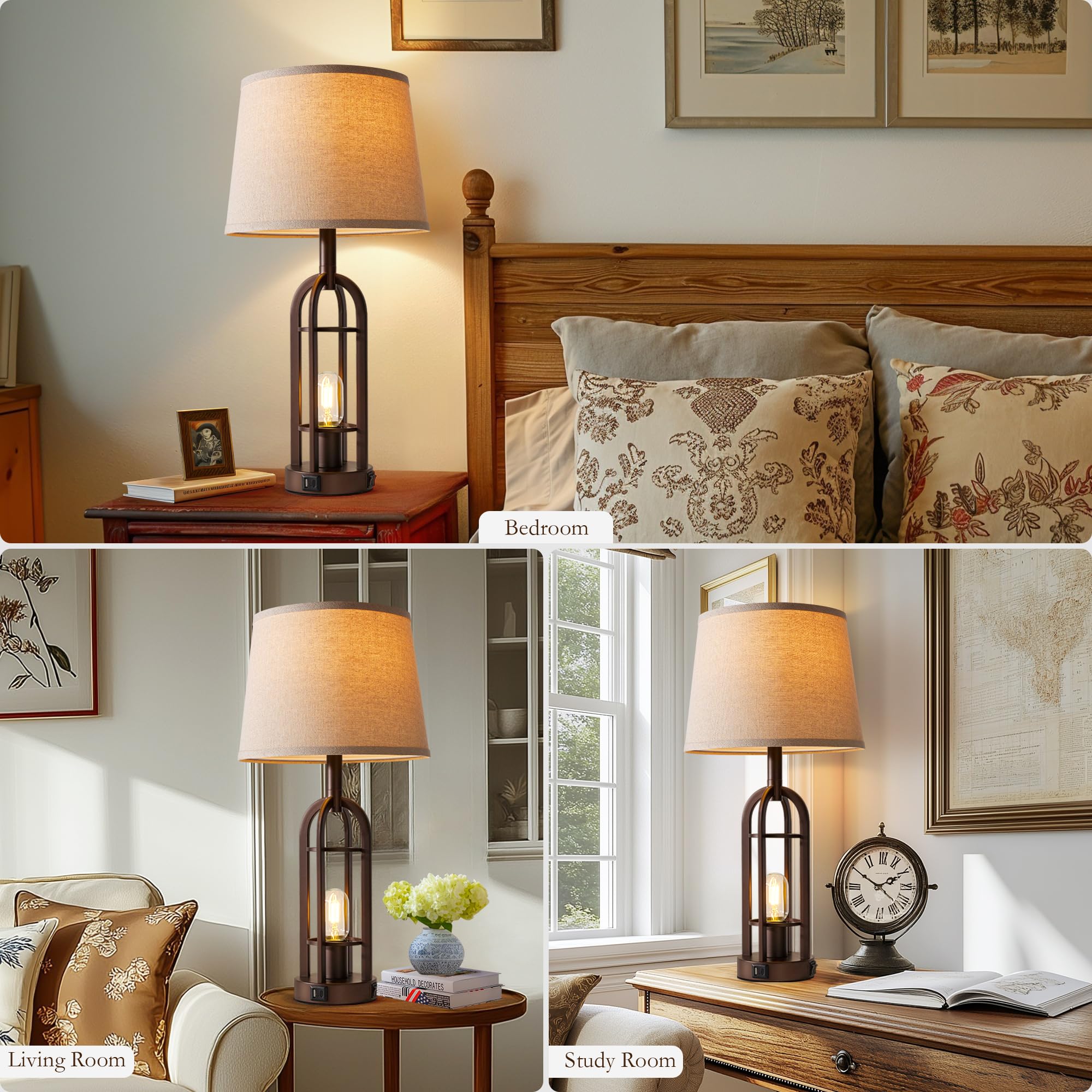 SRJJA base with USB ports for convenient charging from the lamp