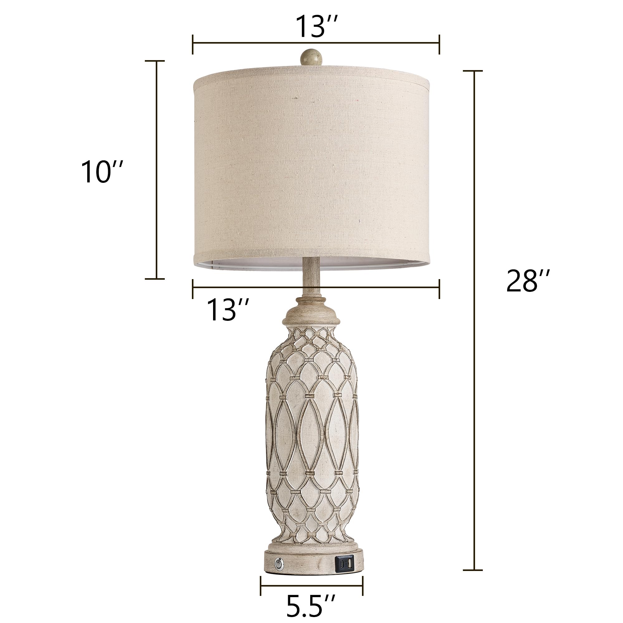 SRJJRS bedside lamps include bulbs for immediate use