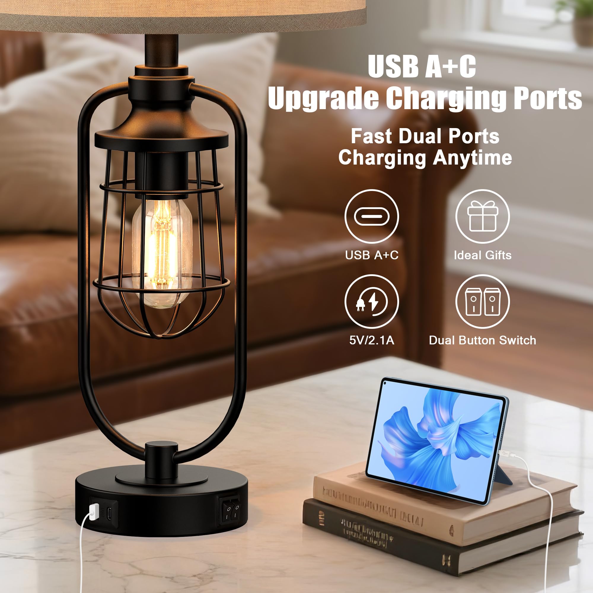 SRJJRS lamp base dual switches for independent top and bottom lighting.