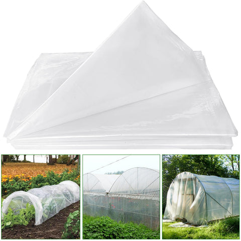 Srmayyi greenhouse film 13x26ft cover provides expansive, versatile protection for frames and crops.