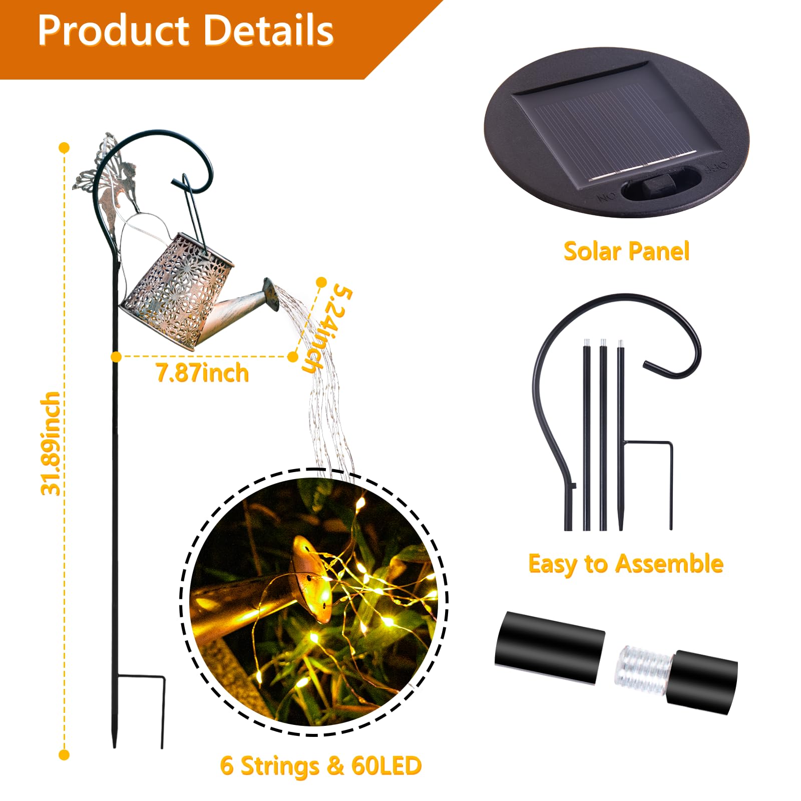 SRNPMIU LED string lights inside a flexible watering can design for custom scenes