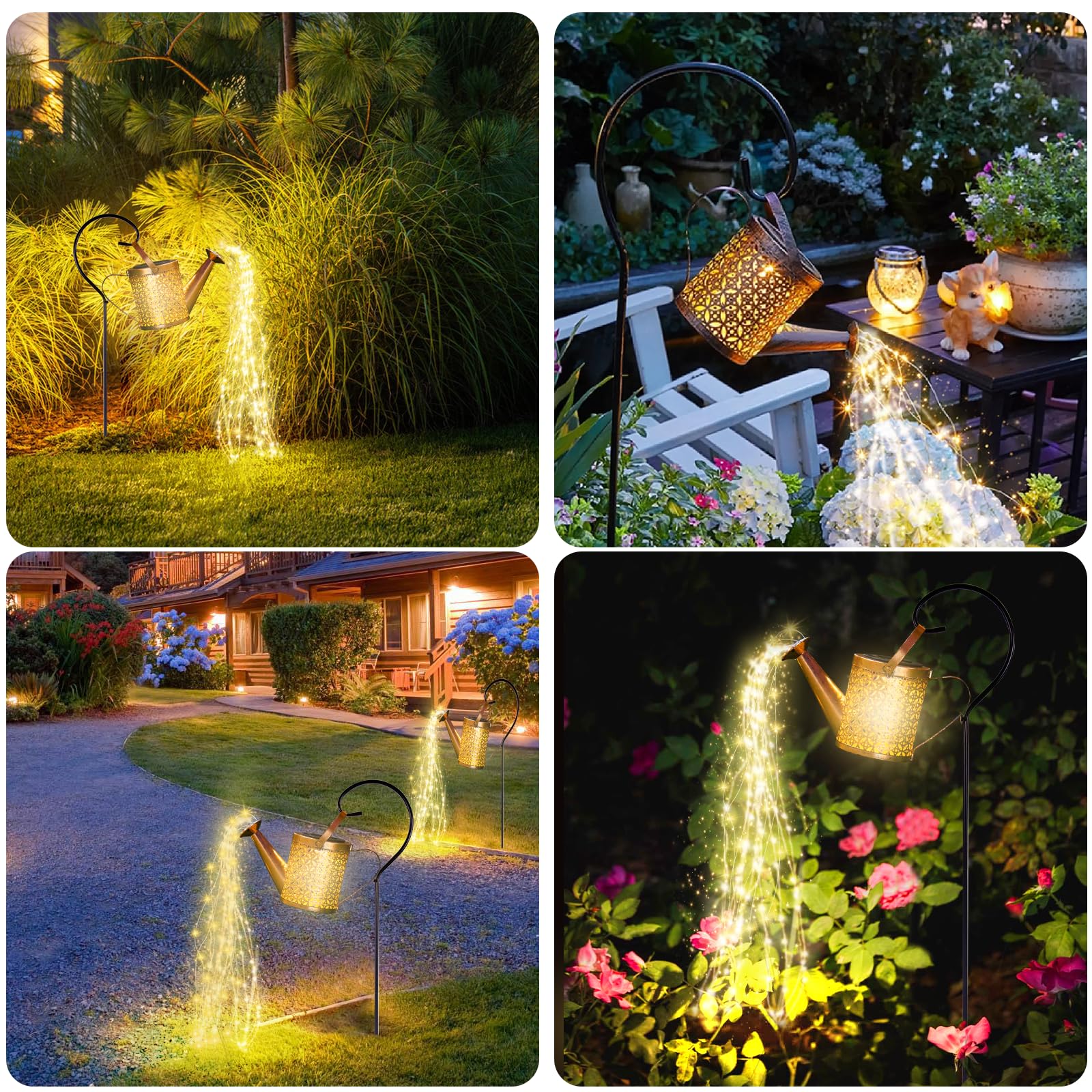 SRNPMIU solar watering can light rust-resistant metal for all weather