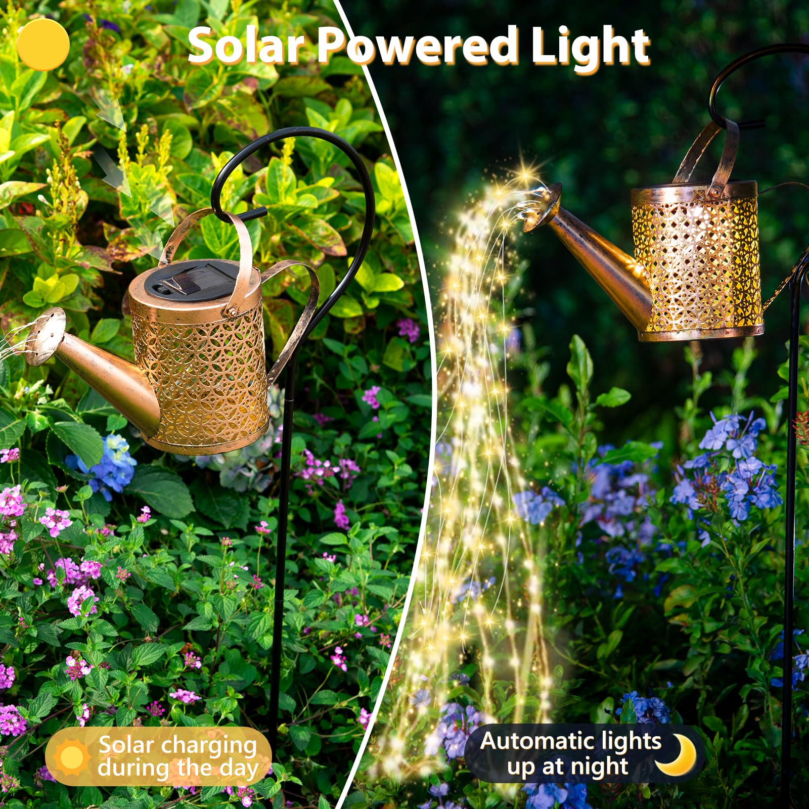 SRNPMIU solar watering can light displays water-sprinkle effect