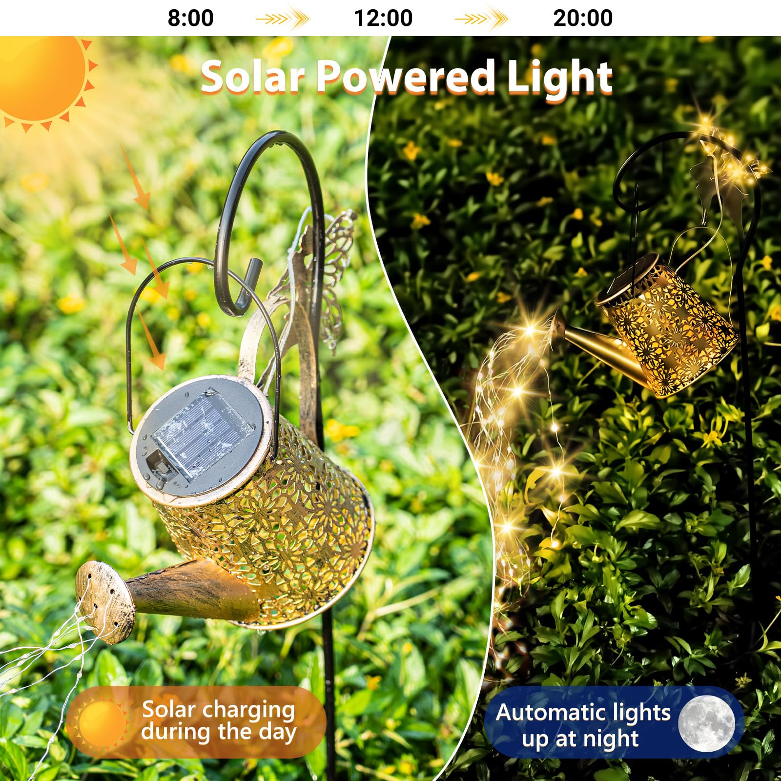 SRNPMIU Watering Can Light with IP65 rating standing against outdoor weather