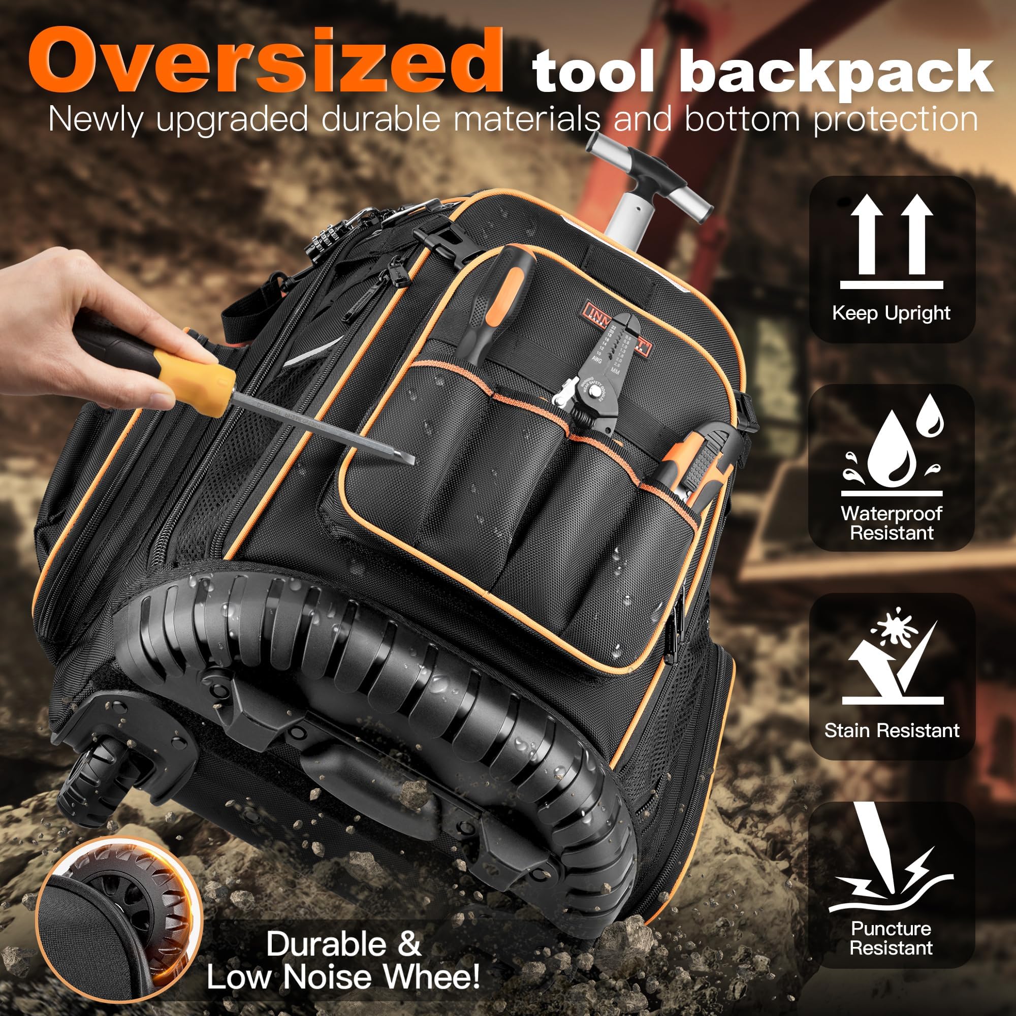 Srotek tool backpack large-capacity compartments for quick tool access