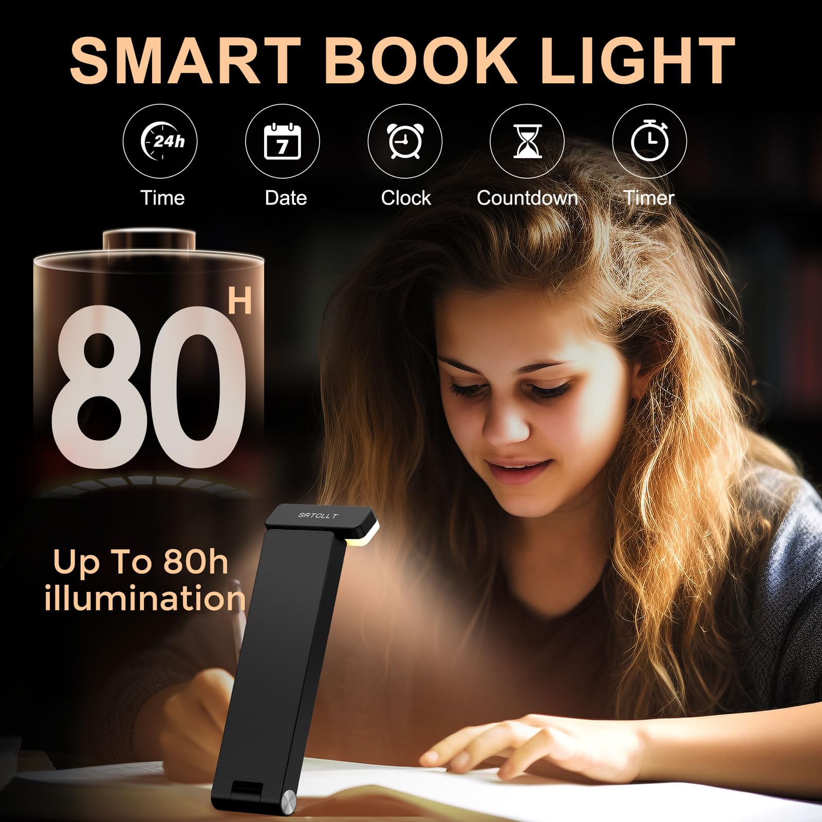 SRTCLLT book light with an adjustable head for precise lighting