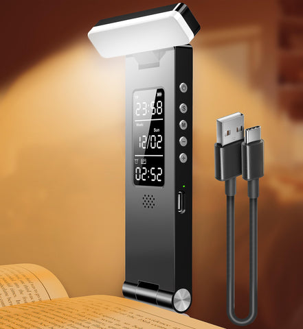 SRTCLLT book light with a soft shade for eye-friendly nighttime reading