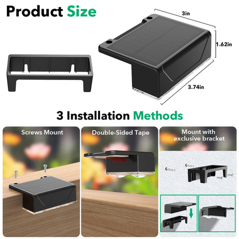Srtyuo solar fence light night runtime up to 12 hours