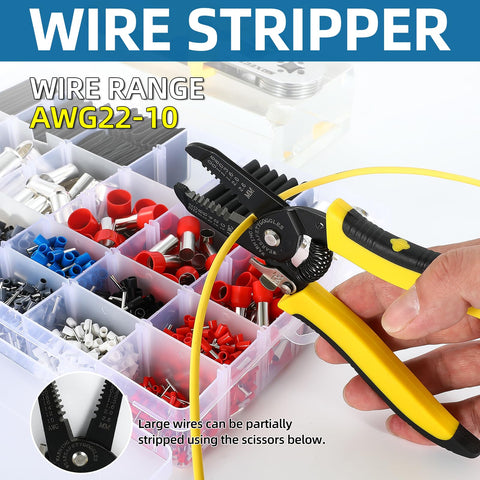 SRXECT ferrule crimper AWG23-7 tool in use for tidy terminations