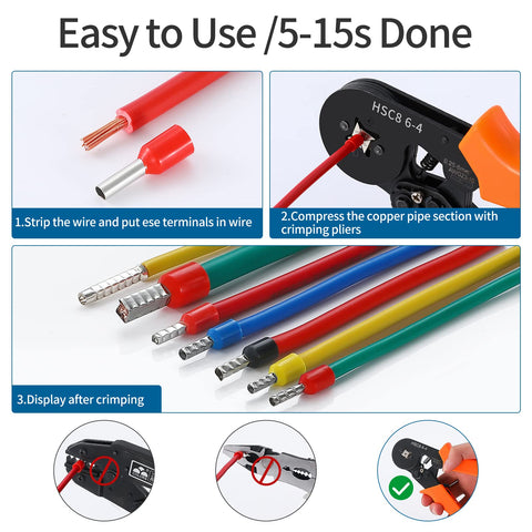 SRXECT ferrule kit compatible with wire gauges 22 through 3/0