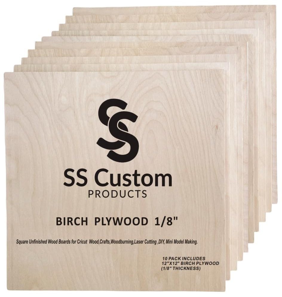 SS Custom Baltic Birch Basswood sheets with a smooth surface ideal for precise laser cutting