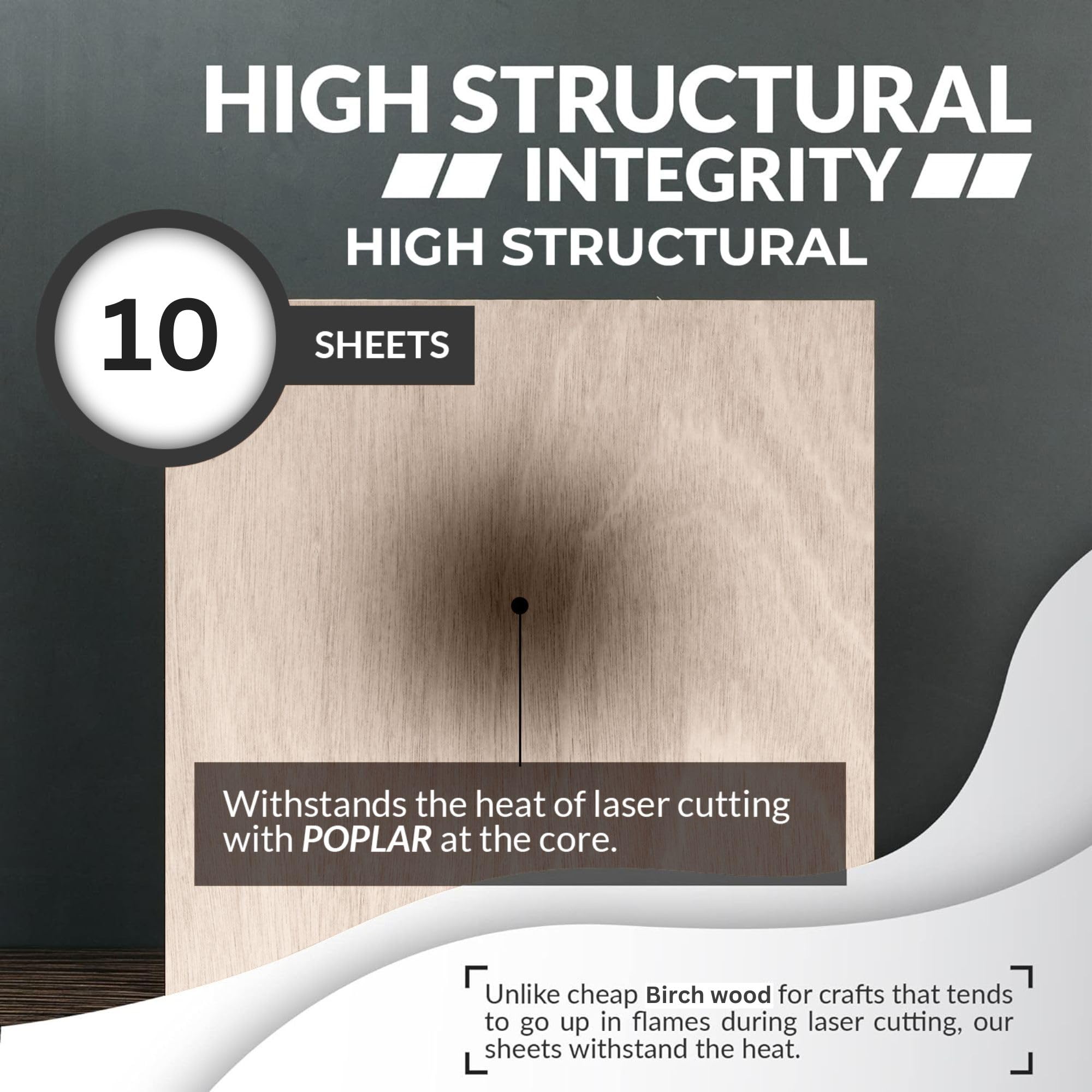 SS Custom Baltic Birch sheets are suitable for laser cutting at 3mm thickness