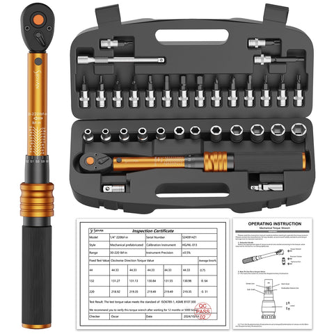 ss shovan 1/4 drive torque wrench with 72-tooth click for precise tightening