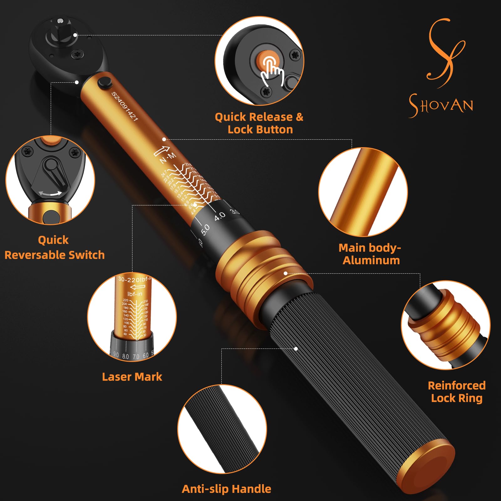 ss shovan quick-release button enables fast socket changes