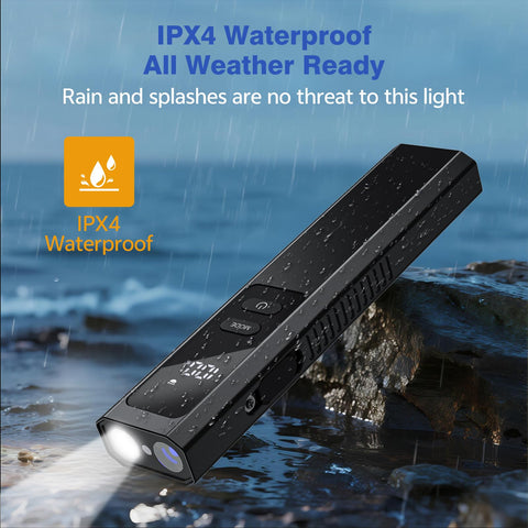SSPONT EDC Flashlight IPX4 splash resistance supports outdoor use in rain