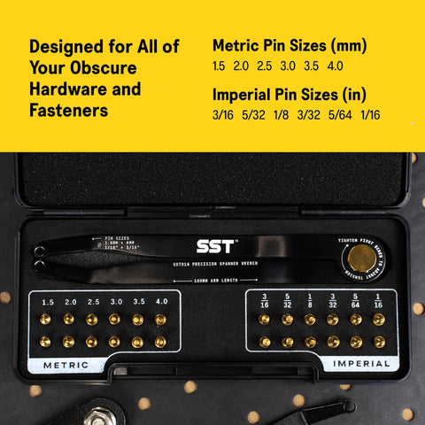SST tool showing 160mm arm for extended reach in tight spaces.