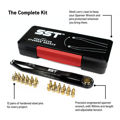 180° pivot feature of SST Spanner Wrench enables access around obstacles.