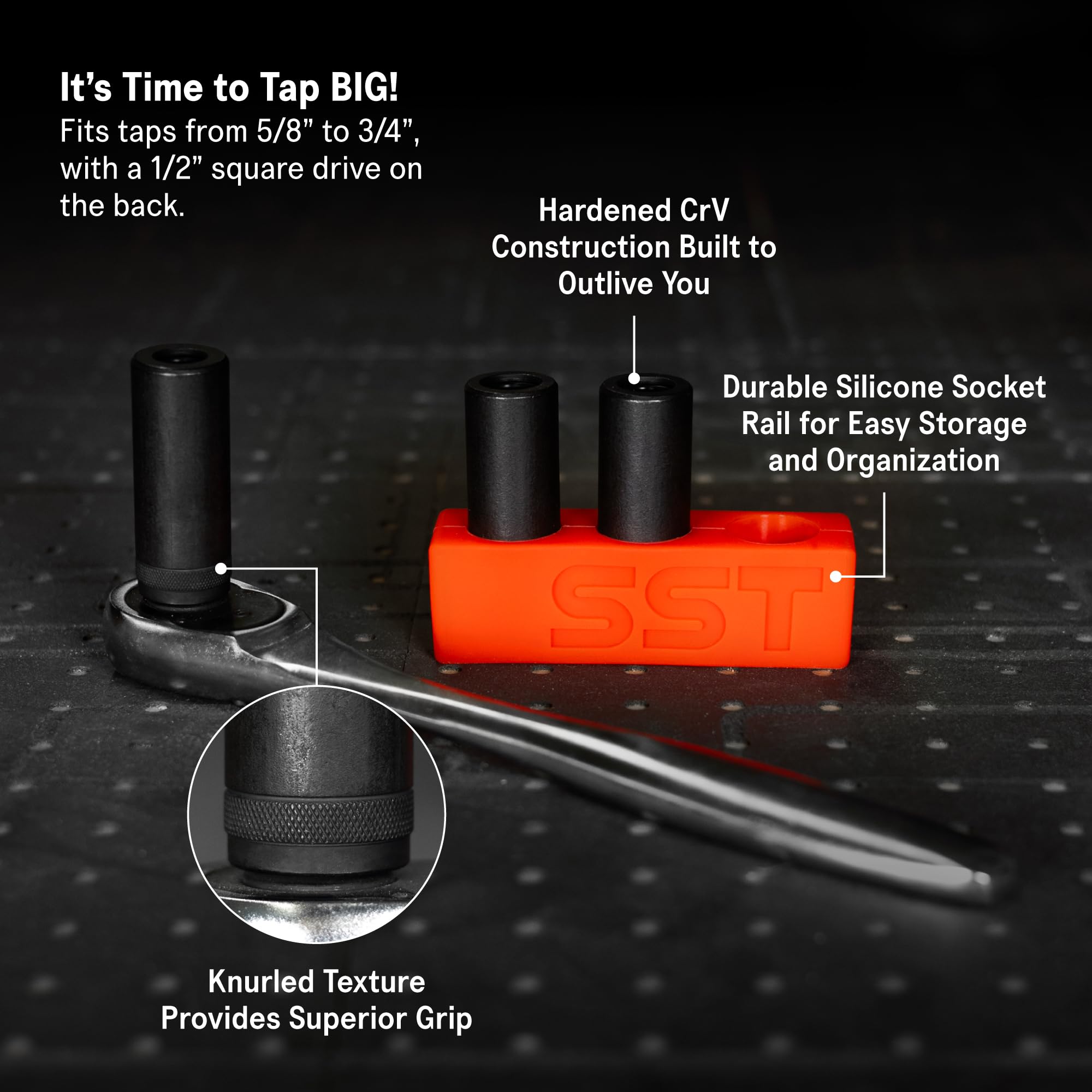 SST Tap Socket Wrench 3-piece adapter set for versatile tapping tasks.